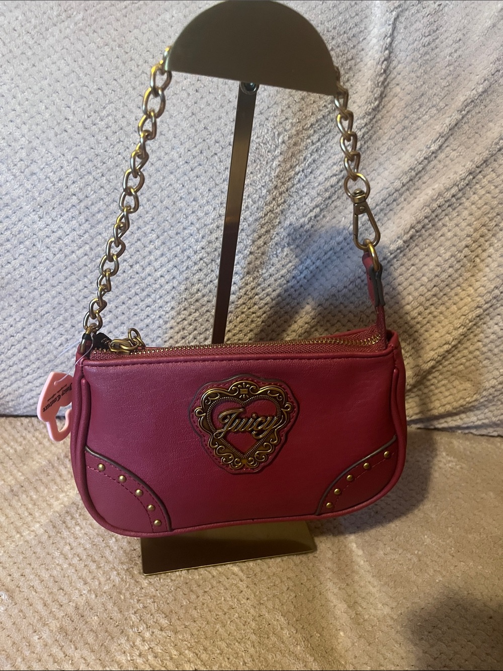 Juicy Couture Cranberry Shoulder Bag with Gold Chain New With Tags